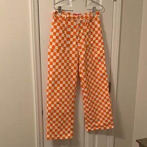 Orange and White Checkered Pants
